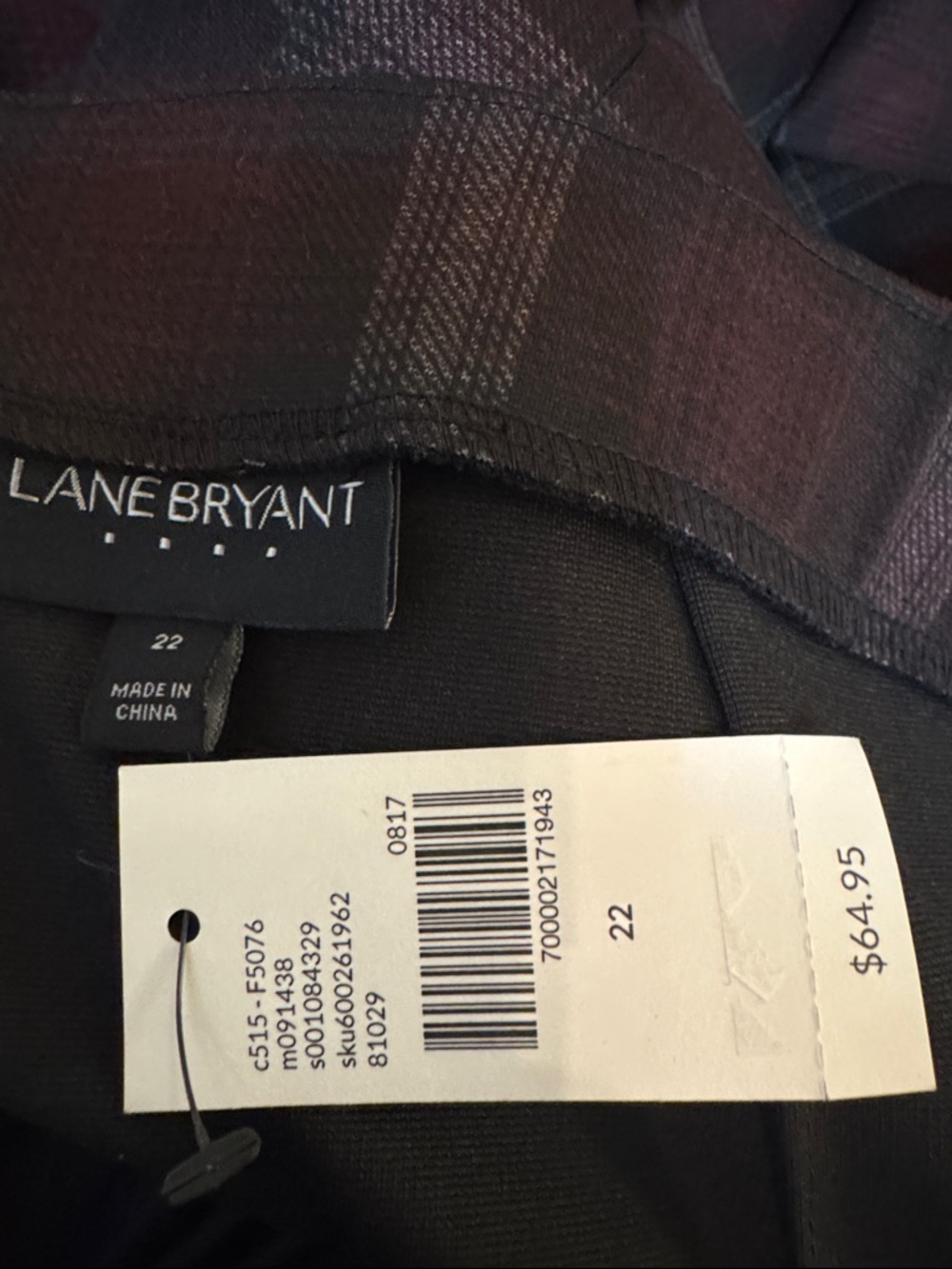 Lane Bryant Burgundy and Gray Plaid Mini Skirt - Picture 2 of 6